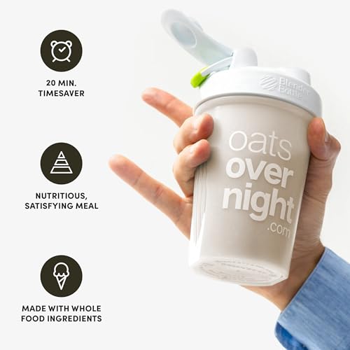 Oats Overnight Cookies & Cream - Overnight Oats with 20g Whey Protein, High Fiber Breakfast Protein Shake - Gluten Free Oatmeal, Non GMO High Protein Oatmeal (2.7 oz per Meal) (8 Pack)
