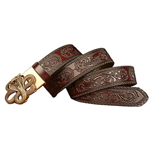 Ceinture en cuir pour homme avec boucle serpent automatique : l'élégance du cuir véritable