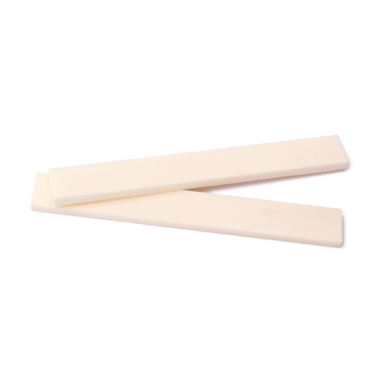 HANABASS 2Pcs Buffalo Bone Guitar Bridge Saddle and Blank Nut for Electric Acoustic Guitar Parts Enhances Tone and for Handmade Instruments