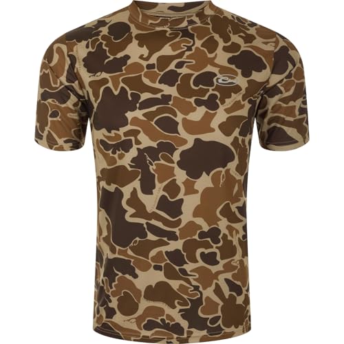 Drake Waterfowl Youth's Unisex EST Camo Performance DW1906 Outdoor UPF 50+ Stretching Lightweight Short Sleeve Crew T-Shirt