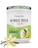 NaturalSlim Metabolic Protein Powder with Collagen, whey protein powder shake, Hydrolyzed Collagen with L-Glutamine for Metabolic Support, Digestion, Skin, Joints & Muscle, Low Carb 17.06 oz Vanilla