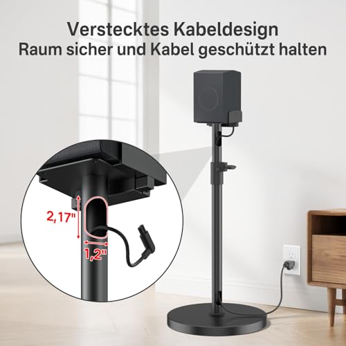 In hoogte verstelbare luidsprekerstandaard tot 95 cm – universele poten voor Edifier, KRK, Klipsch, Polk, Yamaha, Sony – robuuste surround sound luidsprekerstandaard met kabelmanagement. - Afbeelding 5