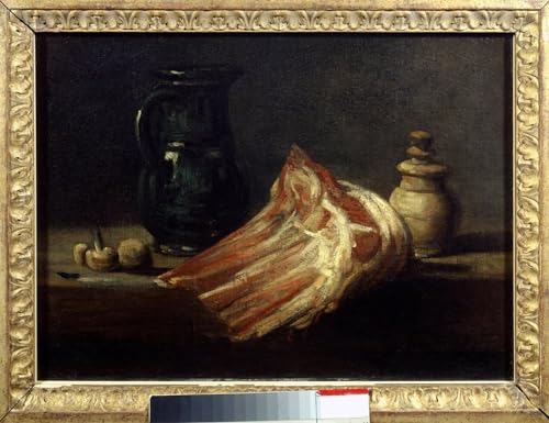 Mesa de cocina y silios decorados con lienzo de Chardin 60x90cm