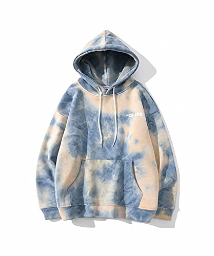 [without brand] カップル ペアルック パーカー タイダイ柄 お揃い 服 メンズ レディース オーバーサイズ トレーナー ビッグシルエット トップス フード付き プルオーバー ストリート 原宿系 長袖 ゆったり カジュアル 大きいサイズ