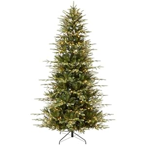 Best Choice Products 6ft Pre-Lit Artificial Aspen Slim Christmas Tree, Noble Holiday Décor w/ 1,350 Branch Tips, 2-in-1 Multicolor LED Lights, Cordless Connection, Metal Stand