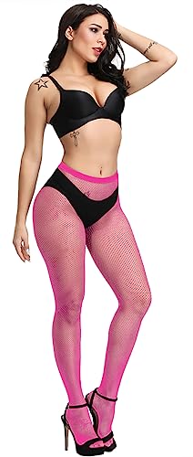 Image of CozyWow Fishnet Tights for Women, High Waist Footed Fishnet Stockings Soft and Stretchy, Womens Patterned Tights 10+ Colors