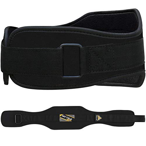 Mytra Fusion N7 6 Inch Weight Lifting Belt, Exercise Belt, Fitness Belt for Gym Training, Body Building, Weight Training & PowerLifting (Black, X-Small)