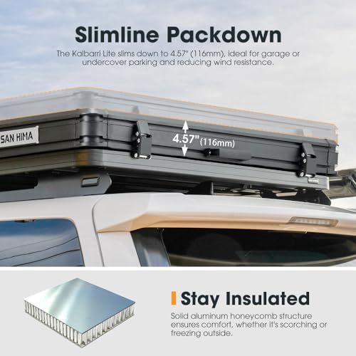 image for Sanhima Rooftop Tent Hard Shell - Hotham Lite Overland Aluminium Roof 
