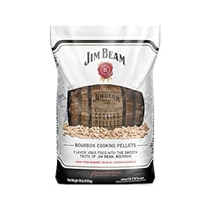Jim Beam Bourbon Barrel Barbecue Smoker Oak Cooking Pellets for Grilling, Smoking, or Braising, 20 Pound Bag