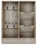Stilvoller Wand Organizer mit Schlüsselanhänger und Briefablage für Flur oder Diele im Landhaus Stil.