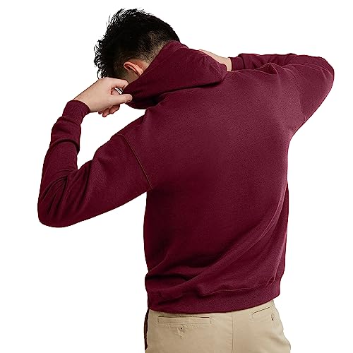 Hanes Men's Pullover EcoSmart Hooded Sweatshirt, maroon, Small image 2