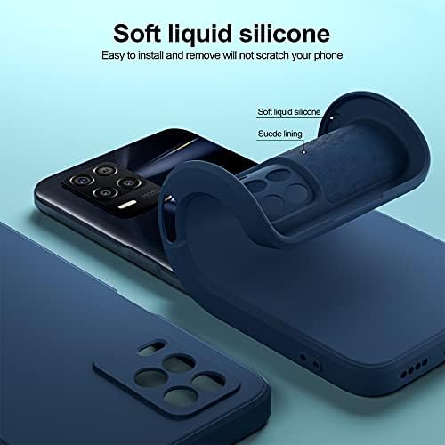 Cresee Compatible with Realme 8 5G Case, Thin Silicone Cover with Microfiber Interior Camera Protection Anti-Scratch Slim Fit Flexible Phone Case for Realme 8 5G, Blue