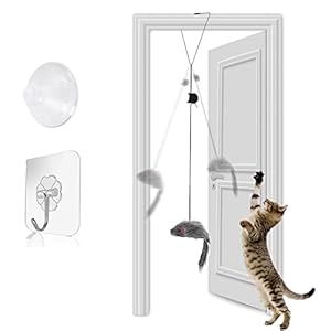 FYNIGO Self-Play Hanging Door Cat Mouse Toys for indoor Cats Kitten,Interactive Cat Mice Toys for Hunting Exercising…