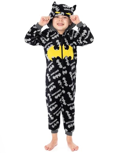 DC Comics Batman Onesie Pigiama Boys Boys Bambini Dark Knight Cavaliere Nero PJ 4-5 Anni