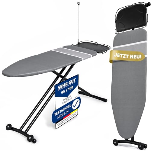 Avieto XXL Bügelbrett Dampfbügelstation 124x47 für Dampfbügeleisen | Dampdurchlässig...