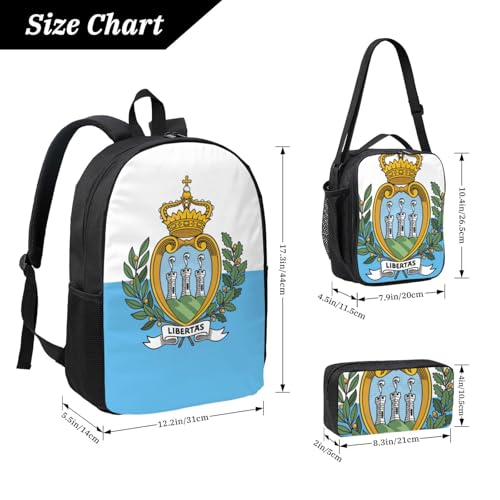 Sac à dos 3 pièces Saint-Marin pour organiser repas et stylos - 4