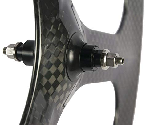 Hulkwheels Carbon Fixed Gear Wheelset 700C Tri Spoke 3-Spoke Rim Single Speed Bike/Fixie Bicycle Front & Rear Wheel Set Clincher Type 88Mm Depth 23Mm Width Track Bike Wheelset (1 Pair Wheelset) #TOP7