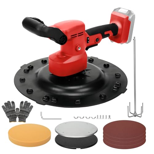 WingFly Electric Wall Smoothing Machine, Cordless Wall Mortar Finishing Machine for Makita Battery 18V, Electric Trowel with 6 Variable Speeds (Battery Not Included) (RED)