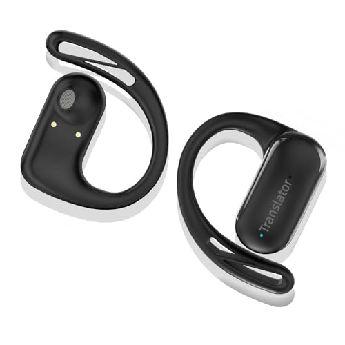 Ai Kopfhörer Übersetzer, Übersetzer Kopfhörer ohne Internet, 144 Sprachen Kopfhörer Übersetzer Echtzeit mit App, 3-in-1 OWS Übersetzer Ohrhörer für Reisen, Business und Lernen (Schwarz)