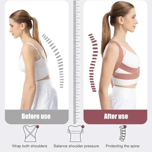 Faja lumbar mujer, Corrector Postura Espalda Ajustable Transpirable Corrector de Espalda Faja Lumbar Hombre Mujer Postura Espalda Corrector Espalda Recta para Alivio Del Dolor de Cervicales y Espalda - imagen 4