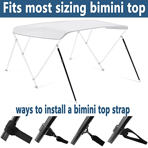 Two Hooks Adjustable Bimini Boat Top Straps,38"~70"Marine Awning Webbing Straps,With 316 Stainless Stee Heavy Duty Snap Hooks,Boat Awning Hardware Accessories,Premium Boat Canopy Nylon Strap,Pack Of 2 #TOP3