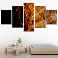 SIGNWIN 5 Panel Canvas Wall Art Abstract Closeup Colorful Digital Art Lights for Home Decorations Ready to Hang - 60