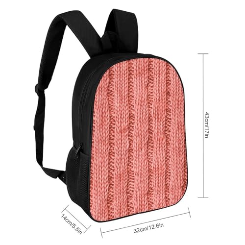 Knitted Texture Pattern Backpack - Durable 600D Polyester, 17 Inch Backpack with Ergonomic Adjustable Straps, Lightweight Travel Bag for Men & Women2