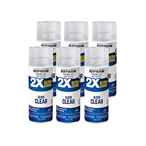 Rust-Oleum 327864-6PK American Accents Spray Paint, 6 Pack, Gloss Clear