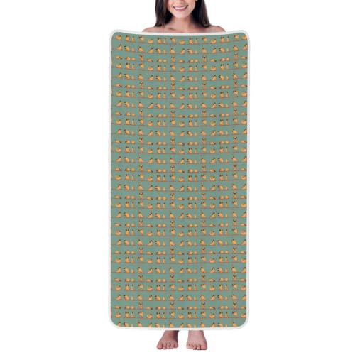 Toalla de terciopelo coral con estampado de carlino suave para el baño y el hogar 2