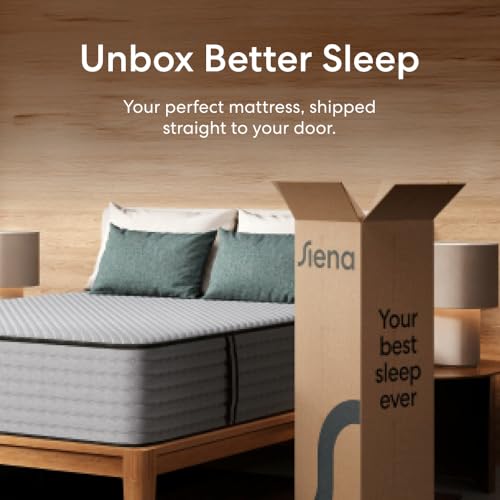 Image of Siena 14 inch Signature Hybrid Twin Mattress & 2 Bonus Pillows - Medium Firm - Memory Foam & Innerspring System - 180-Night Trial - Pressure-Relief - Mattress in a Box