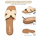 FITORY Women's Slide Sandals, Flat Fashion Square Open Toe with Cushion Slippers for Summer Beach Size 8 Raffia