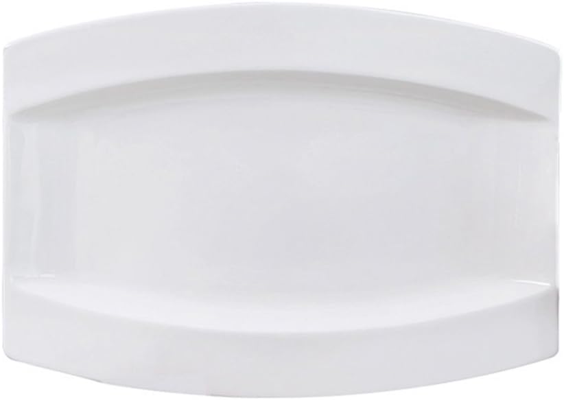 Pure White Bone China Fish Plate Irregular Shape Restaurant Hotel Personality Large Food Display Tray 12 inches