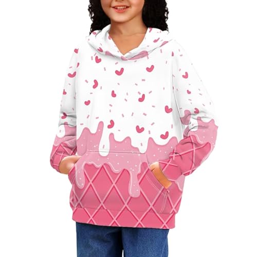 Image of Coloranimal Unisex Girls and Boys Long Sleeve Hoodies Hoody Athletic Pullover Sweatshirts Tops Age 6-16year