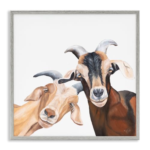 'Happy Goat Smiling Animals'| Framed Giclee Art