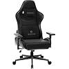 Gaming Chair for AdultsErgonomic Office Computer Chair Racing ChairHigh Back Gamer Chair with Velvet Headrest and Lumbar SupportFaux Leather 350LBS Video Game ChairBlack