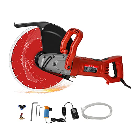 Concrete Saw 12 Electric Demo Saw Concrete Cutter 5200W Circular Saw with Blade and Pump Wet Dry Cutting for Concrete Marble Granite Light Bricks Wood 110V