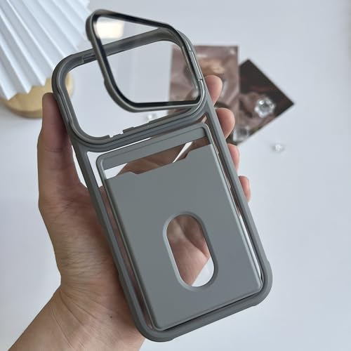 RNOZX For iPhone 16 Plus�p �����J�[�h�z���_�[�t���E�H���b�g�^�t�H�g�|�P�b�g�t���X�}�z�P�[�X �K���X�����Y�u���P�b�g�J�o�[�iFor iPhone 16 Plus�p/�O���[�j