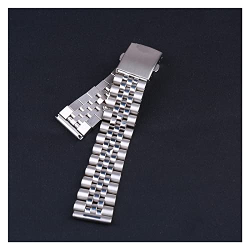 Jiaojiao 18mm 20mm Sliver Brocelet en Acier Inoxydable en Acier Inoxydable en Acier Inoxydable Compatible avec Seiko Rolex Watch (Band Color : Sliver, Band Width : 18mm) Cover