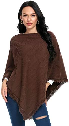 Oshlen Women's Knitted Scarf Sweater Fashionable Cape Light Weight Spring Summer Autumn Shawl Poncho Pullover