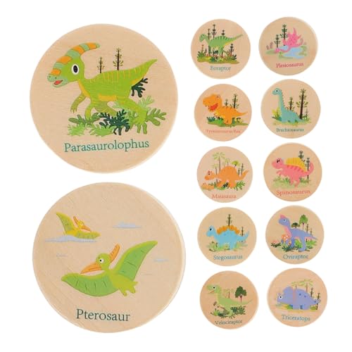 HIAKDOFT 24個 恐竜記憶ゲーム 木製恐竜おもちゃ 幼児向け集中力 記憶力トレーニング 早期学習 観察力向上 論理的 脳発達支援
