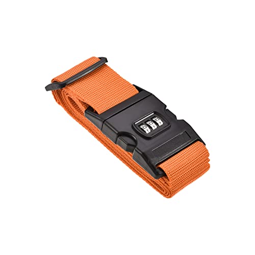 Image of M METERXITY 1 Pack Luggage Strap Suitcase Belt- Travel Combination Lock Adjustable PP Baggage Accessory with Buckle, Apply to Suitcase (79x2 Inch, Orange)
