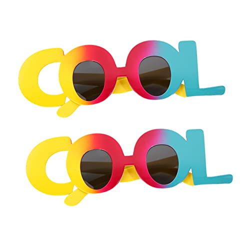 LIFKOME 2pièces Lunettes De Soleil Créatives Avec Lettres Colorées Pour Photos De Plage Et Fêtes Estivales