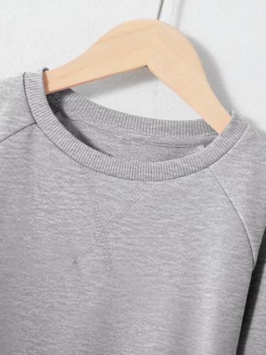 Girls Sweatsuit Long Sleeve Casual Crewneck Sweatshirt and Shorts Set3