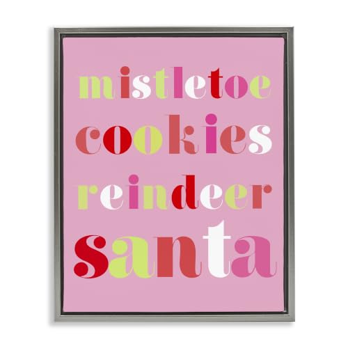 Mistletoe Cookies Reindeer Santa, 17 x 21 Inch Canvas in Floater Frame