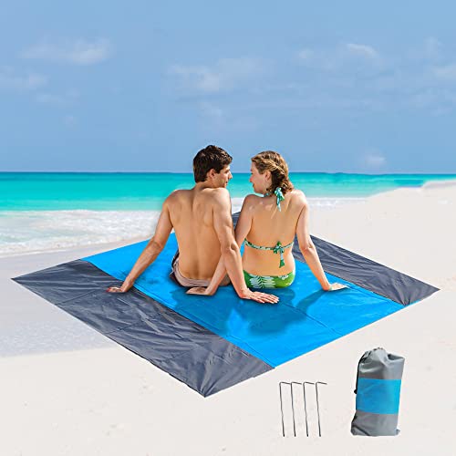 NyShine Manta de picnic impermeable para playa, viajes y picnic, 275 x 305 cm, color azul Cover