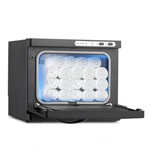Black Hot Towel Warmer for Facials Massage, Salon Beauty Spa Barbershop Equipment (8L-Black)
