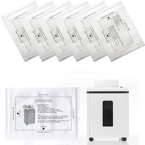 Feuilles de Lubrifiant pour Destructeur de Papier | Huile pour Destructeur de Papier | Pratique, sans Se Salir Les Mains pour Le Bureau à Domicile, Pack de 6