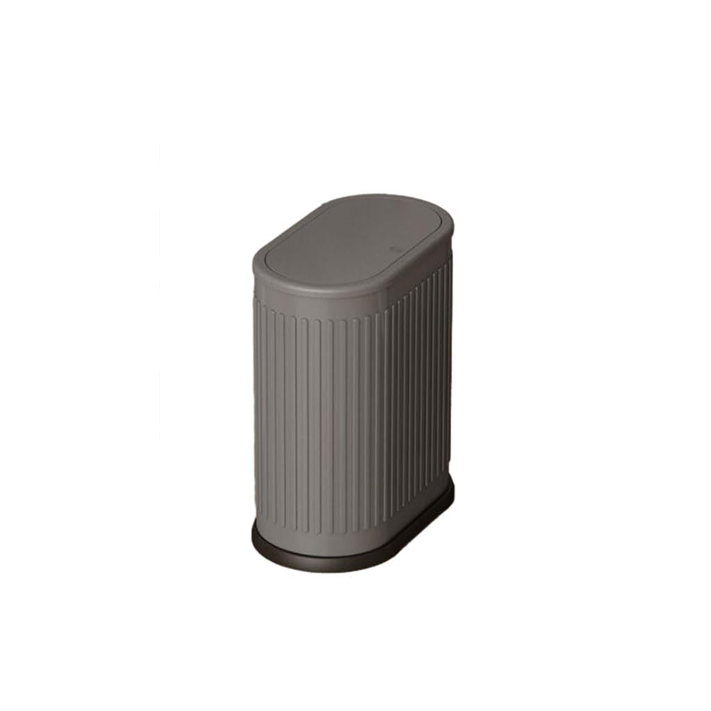 Sdydsge Grey Bin， Home Large-Capacity Kitchen Trash Can Stainless Steel Garbage Container Bin Simple Wastebasket With Cover/Grey/9.0L/2.4Gal