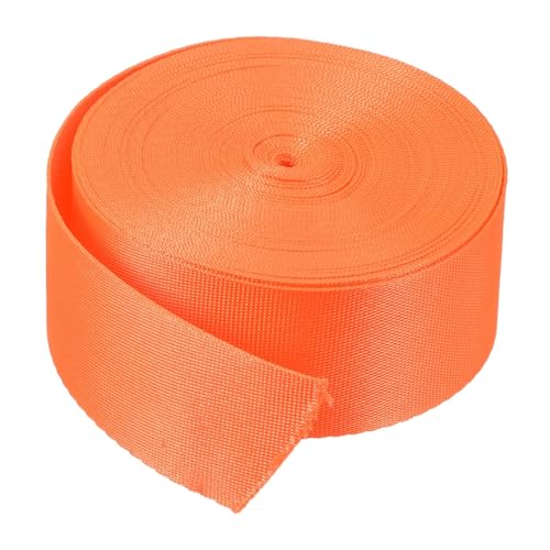 Image of Nylon Webbing Strap, 10 Metres, 1 inch /1.5 inch /2 inch Width, 0.7 mm Thickness (Orange, 1.5 inch)