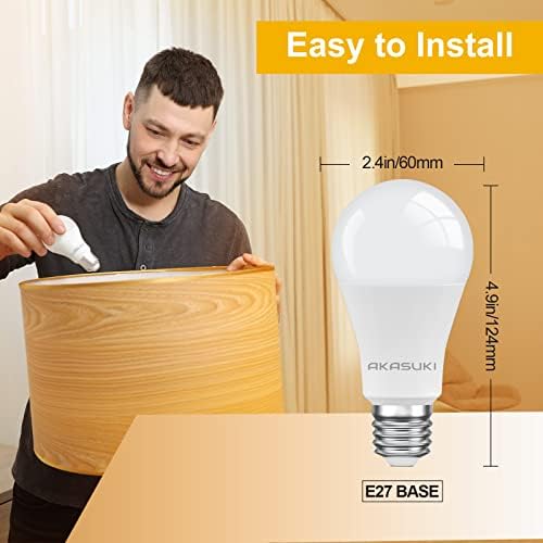 AKASUKI E27 Screw LED Light Bulb 10 Pack Edison Screw in Light Bulbs 13W, 100W Incandescent Lamps Equivalent, Warm White 2700K, Energy Saving Lamp for Floor Lamps, Ceiling Lighting, Non-Dimmable